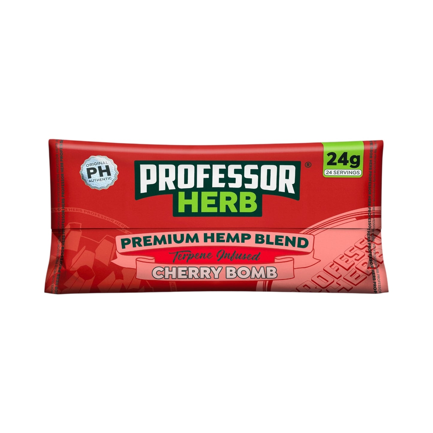 Professor Herb Premium Hemp Blend (24g) – Cherry Bomb | Fruity California-Inspired Flavour – 1400 mg CBD | Tobacco-Free · Nicotine-Free · THC-Free