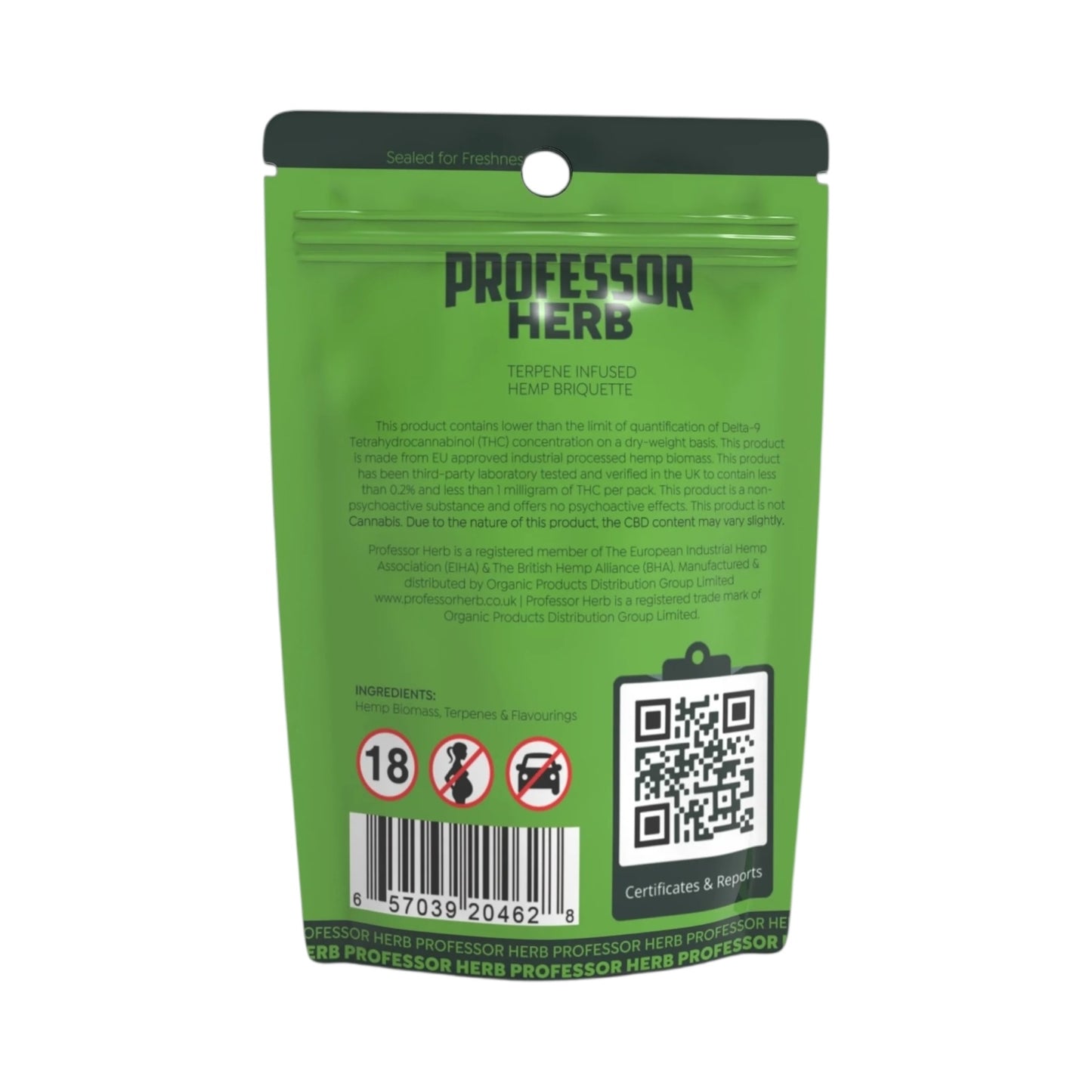 Professor Herb Hemp Briquette Hash – Sour Blueberry Kush (3.5g) | 175mg CBD