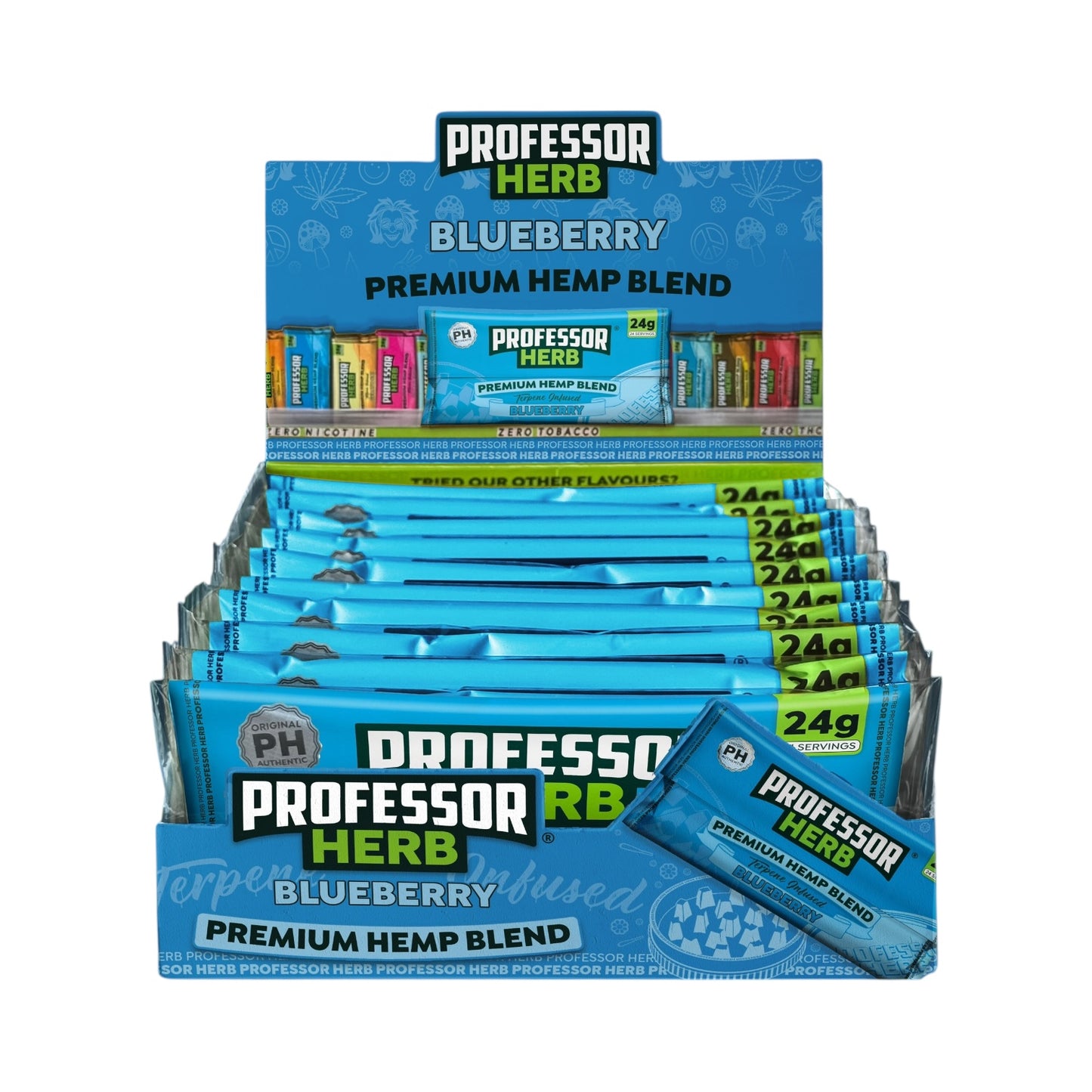 Professor Herb Blueberry Premium Hemp Blend (24g) – 1400mg CBD | Nicotine & THC Free
