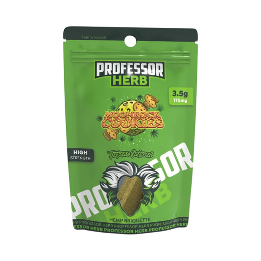 Professor Herb Hemp Briquette Hash (3.5g) – Moonrock Cookies | Premium CBD Hash – 175mg CBD | UK-Made Hemp Extract