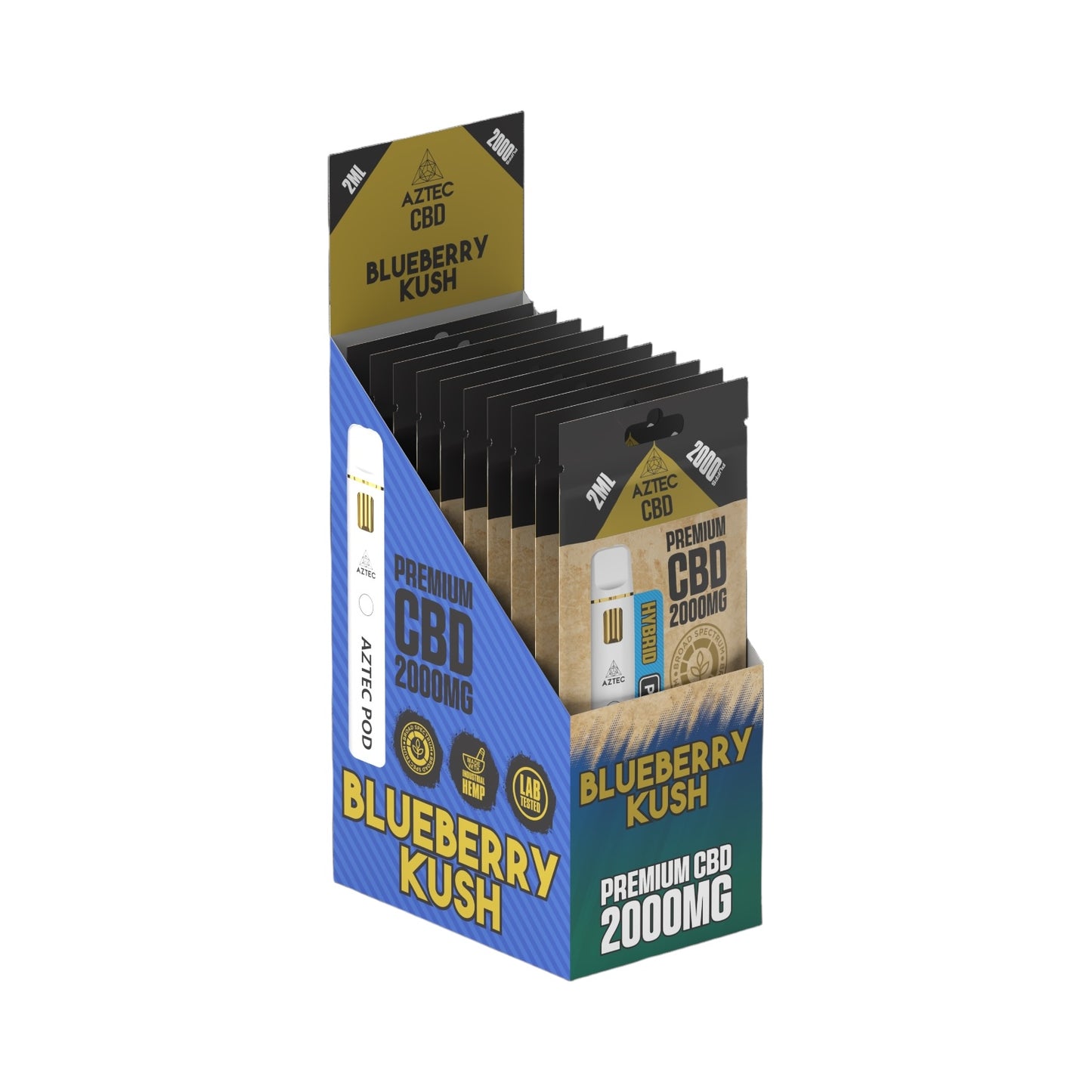 Aztec CBD Premium Pod System - Blueberry Kush (2000mg CBD, 2ml) | Broad Spectrum, THC-Free
