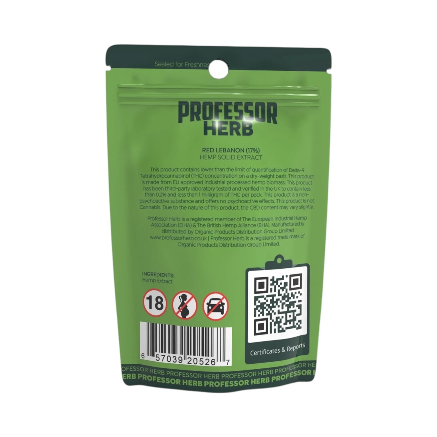 Professor Herb Hemp Solid Extract (2g) – Red Lebanon Hash (17%) | Premium CBD Hemp Extract | Lab-Tested | UK Legal