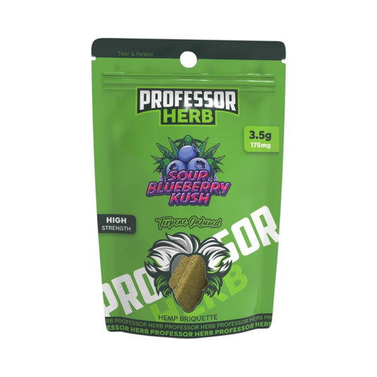 Professor Herb Hemp Briquette Hash – Sour Blueberry Kush (3.5g) | 175mg CBD