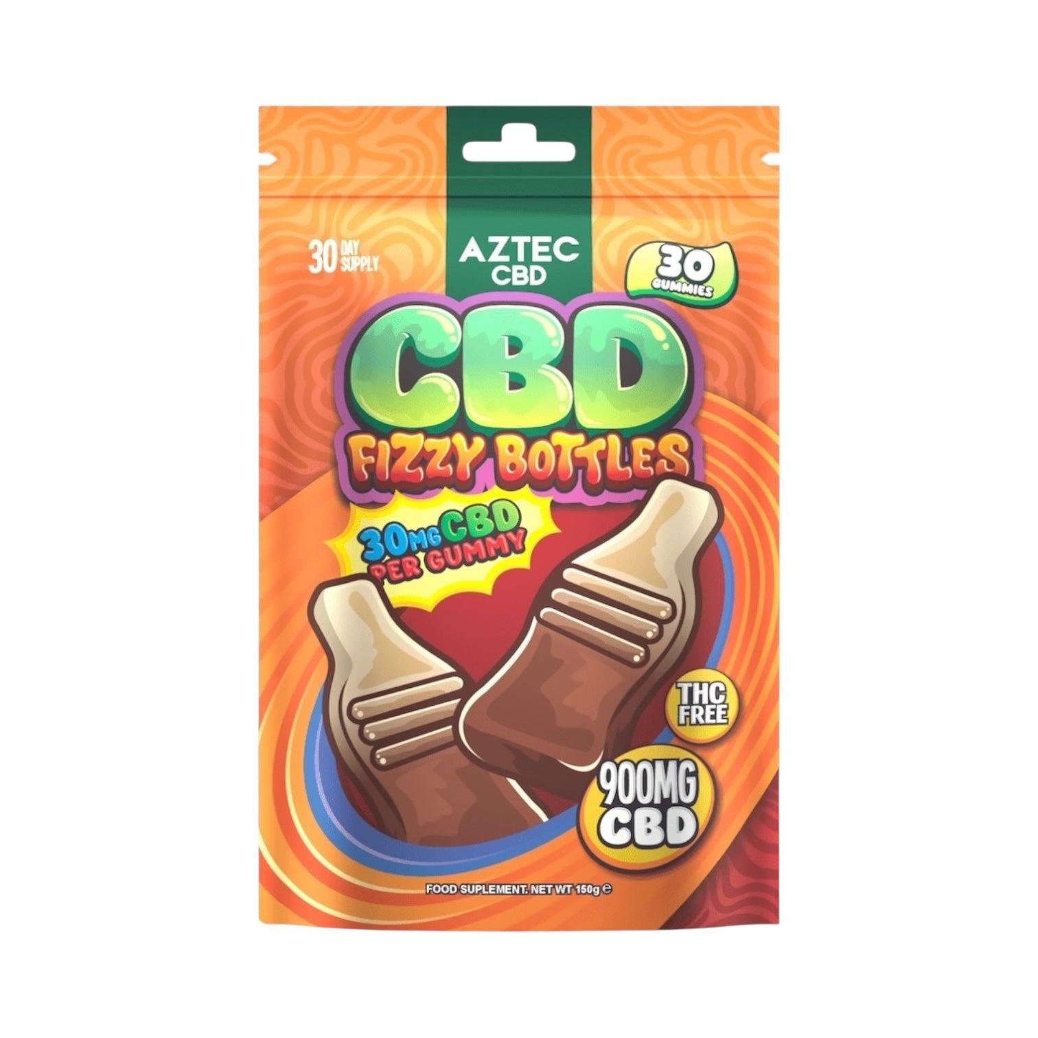 Aztec CBD Fizzy Bottles 900mg | 30mg CBD Gummies THC-Free