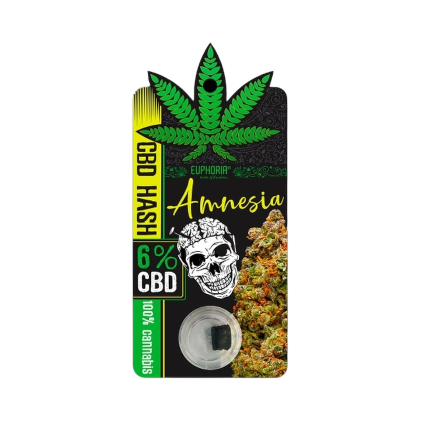 Euphoria Amnesia CBD Hash (1g) – 6% Full Spectrum CBD | Pure Cannabis Sativa | Lab-Tested & UK Legal
