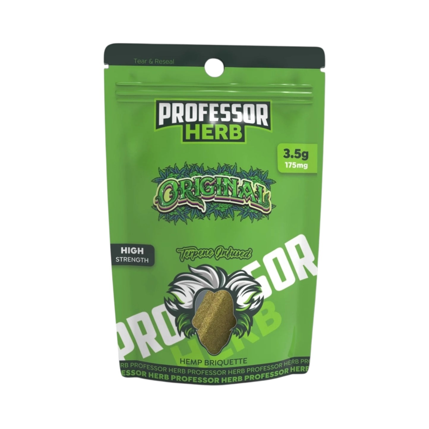 Professor Herb Hemp Briquette Hash (3.5g) – Original | 175mg CBD | UK Legal