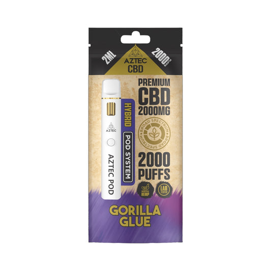 Aztec CBD Premium Pod System - Gorilla Glue (2000mg CBD, 2ml) | Broad Spectrum, THC-Free