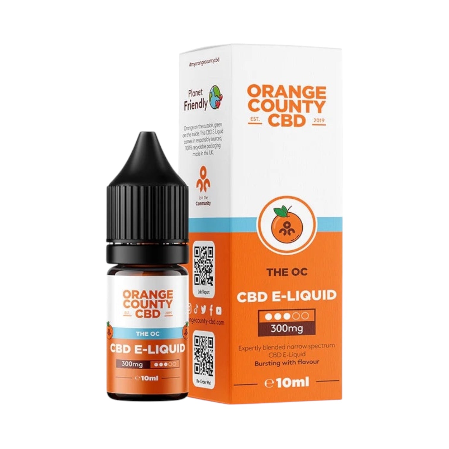 Orange County CBD E-liquid - The OC (300mg CBD, 10ml) | Broad Spectrum, THC-Free Vape Juice