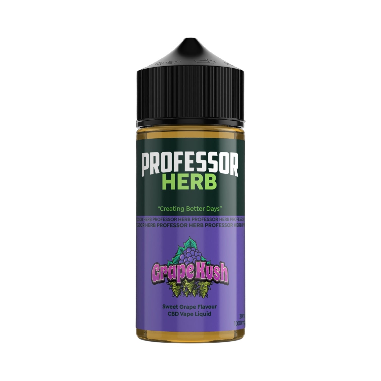 Professor Herb CBD Vape Liquid - Grape Kush (1000mg CBD, 30ml) | Cannabis Terpenes | UK Made