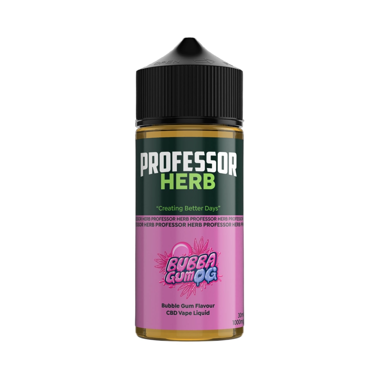 Professor Herb CBD Vape Liquid - Bubba Gum OG (1000mg CBD, 30ml) | Cannabis Terpenes | UK Made