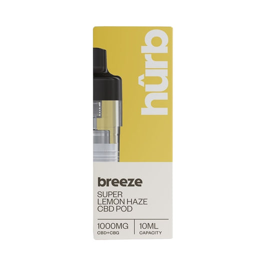 Hûrb Breeze CBD Refill Pod - Super Lemon Haze (1000mg CBD+CBG, 10ml, 3000 Puffs) | Replacement Pod for Hûrb Breeze