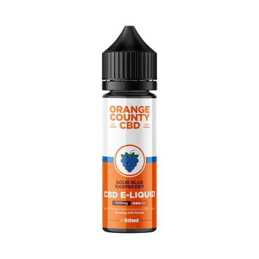 Orange County CBD E-liquid - Sour Blue Raspberry (1500mg CBD, 50ml) | Broad Spectrum, THC-Free Vape Juice
