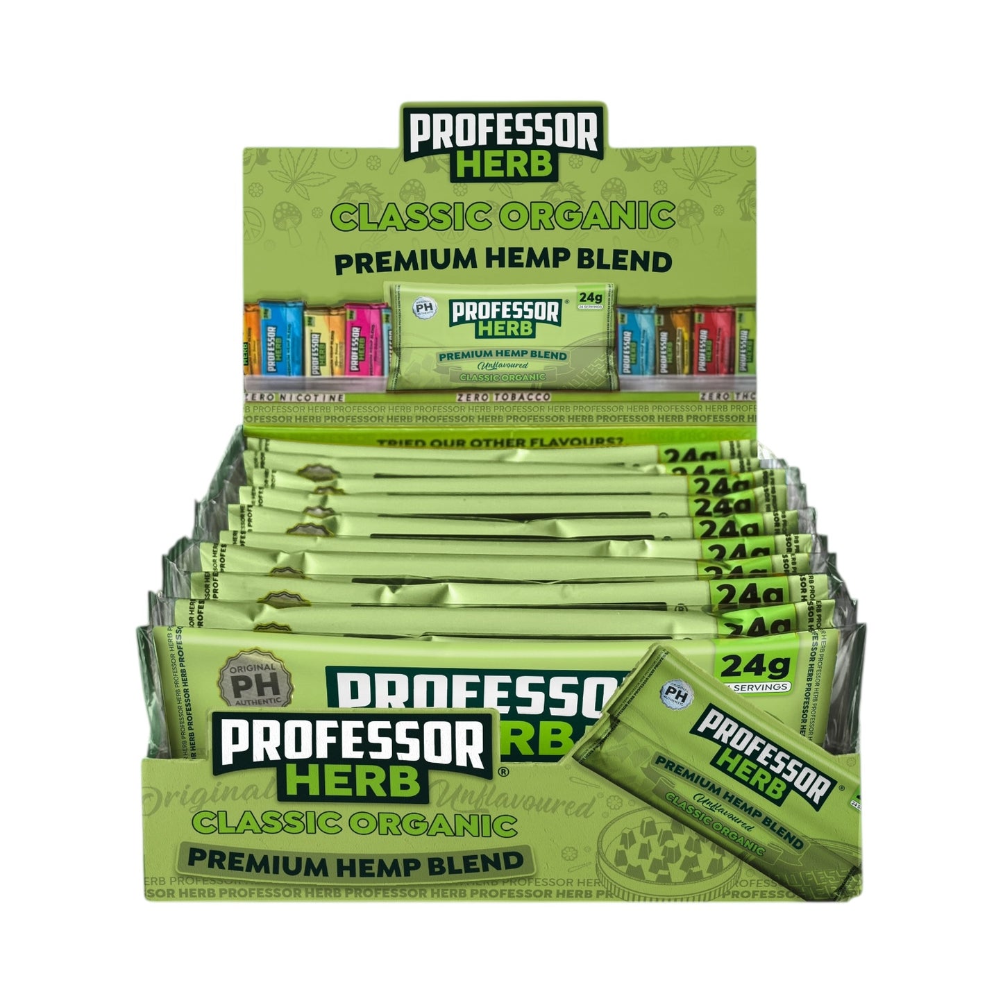 Professor Herb Premium Hemp Blend (24g) – Classic Organic | Natural Herbal Substitute – 1400mg CBD | Tobacco-Free, Nicotine-Free, THC-Free