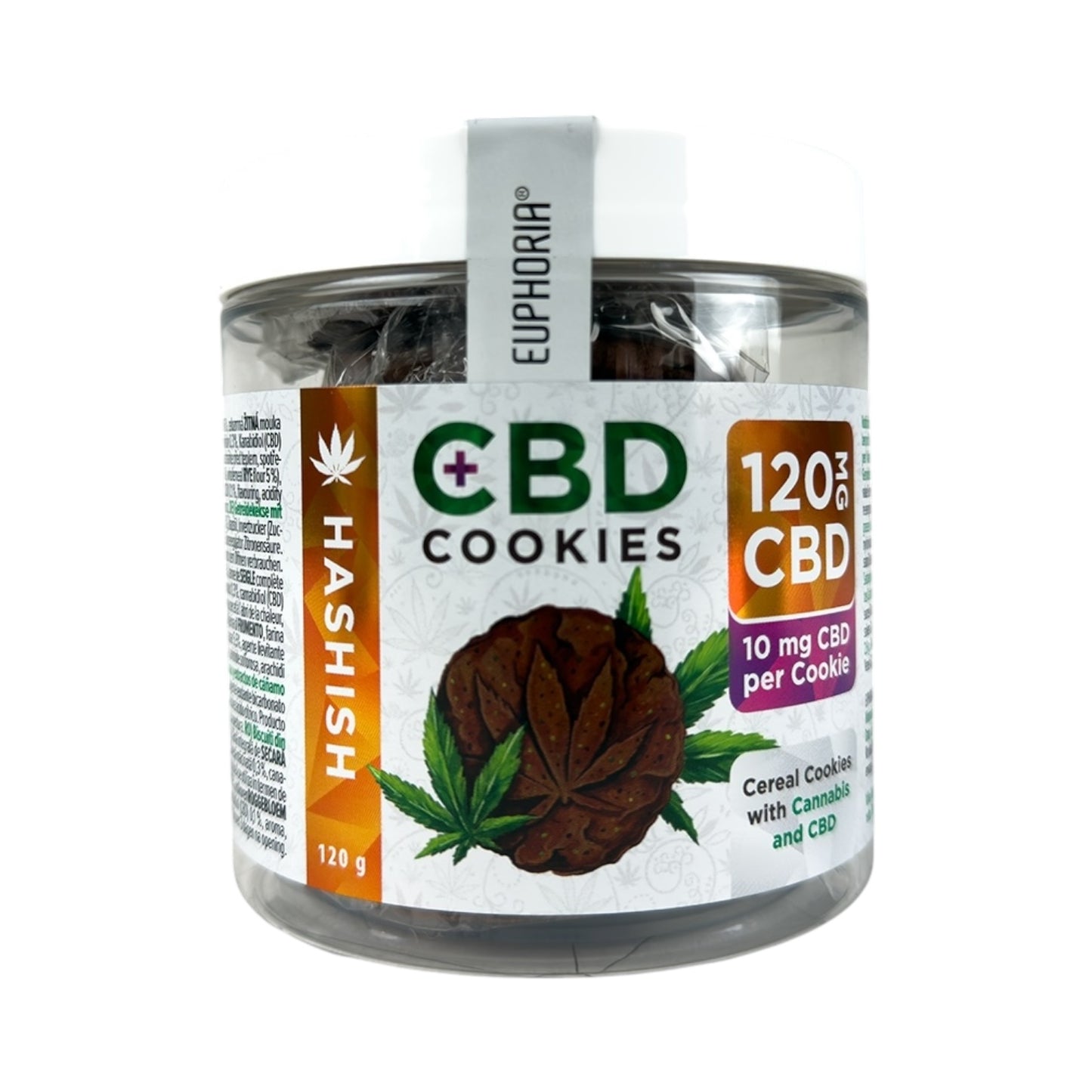 Euphoria CBD Cookies – Hashish (120mg CBD | 12 Cookies per Pot)