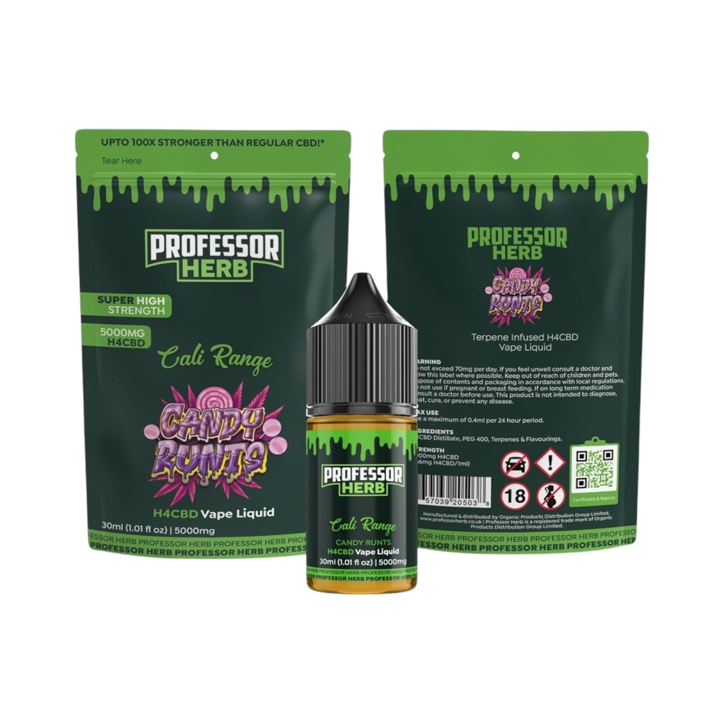 Professor Herb H4CBD Vape Liquid 5000mg 30ml – Cali Range – Candy Runts (Sweet Fruity Terpenes)