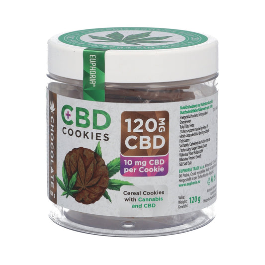 Euphoria CBD Cookies – Chocolate (120mg CBD | 12 Cookies per Pot)