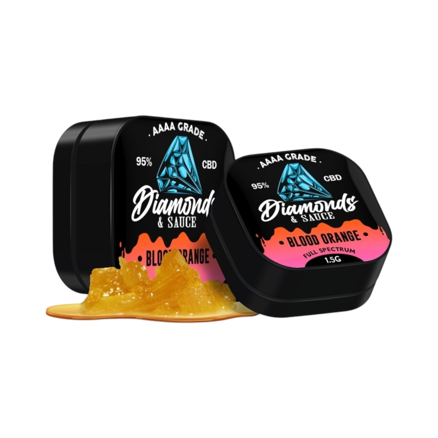 Diamonds & Sauce Full Spectrum CBD 95% – Blood Orange | 1.5g Distillate Diamonds & Terpene Sauce